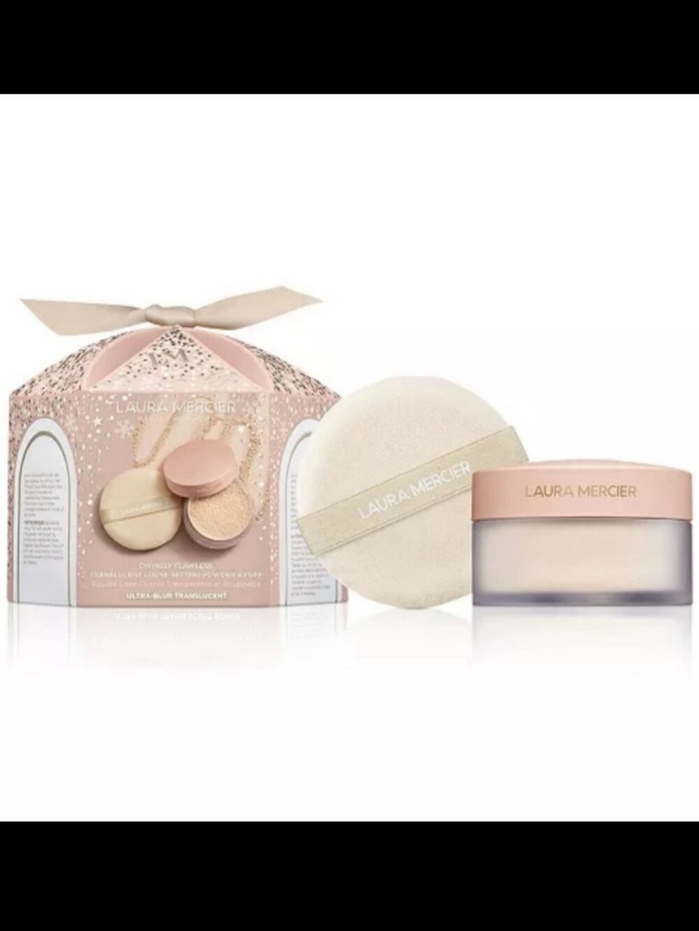 Laura Mercier Divinely Flawless Translucent Loose Setting Powder and Puff- NEW